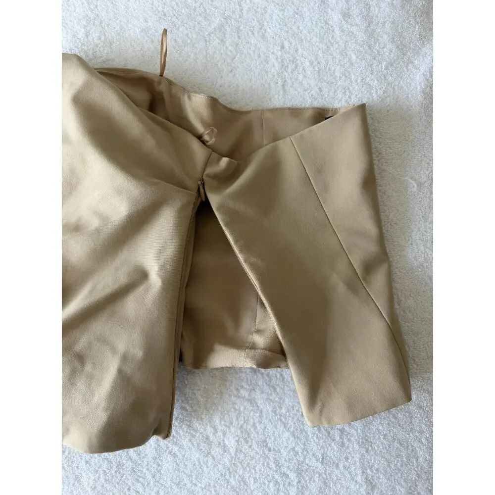 ZARA Strapless Pleated Tube Top classic beige Sz-XS - Picture 7 of 9